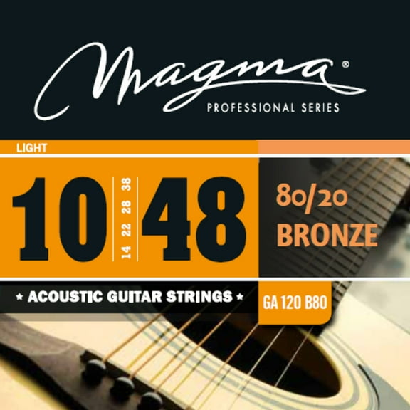 Magma Acoustic Guitar Strings, Regular Light Gauge 80/20 Bronze Set