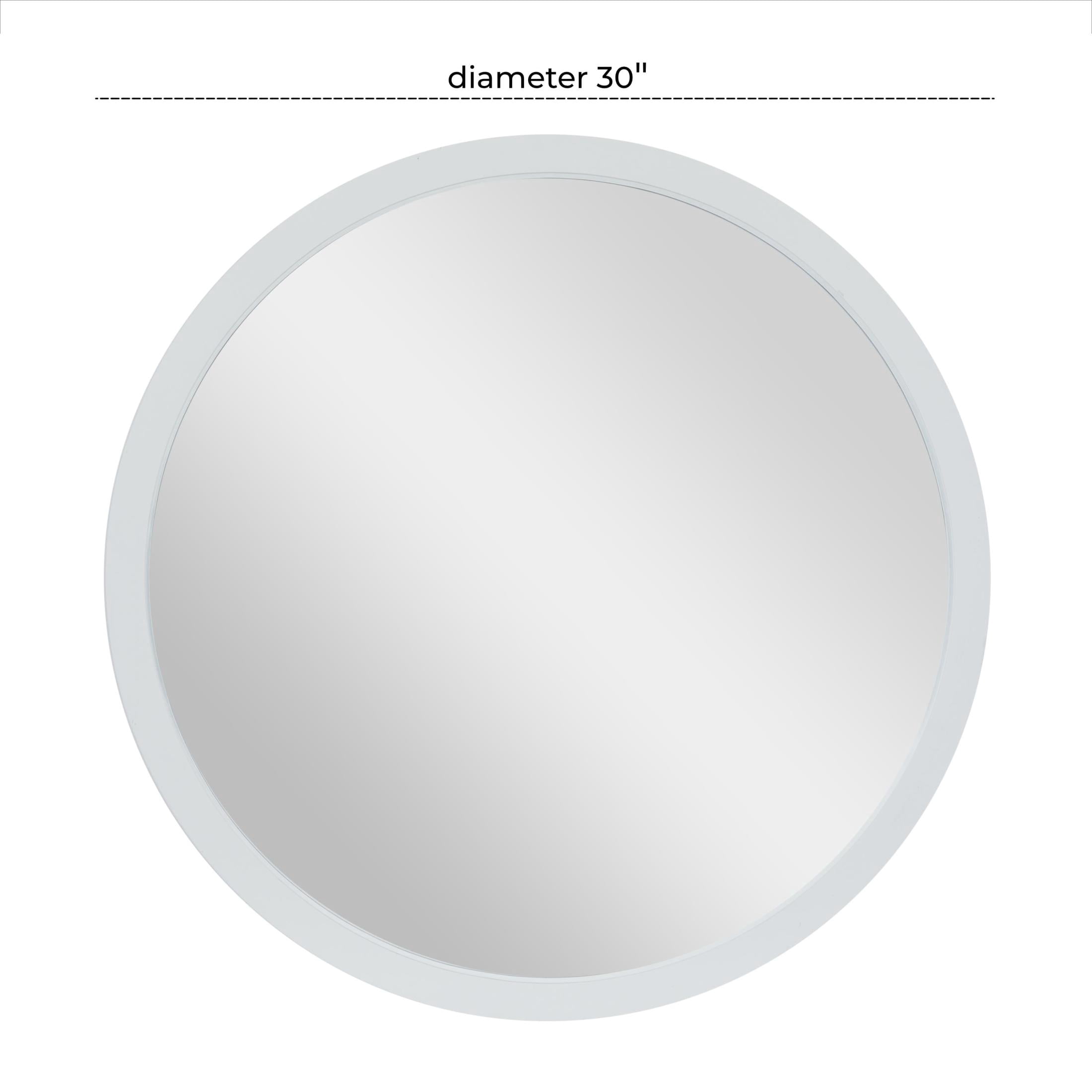 DecMode 30" x 30" White Wall Mirror with Thin Frame