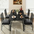 thumbnail image 6 of Accreate Black Glass Dining Table Set for 4, Modern Kitchen Table & Chairs, Space-Saving, 6 of 12