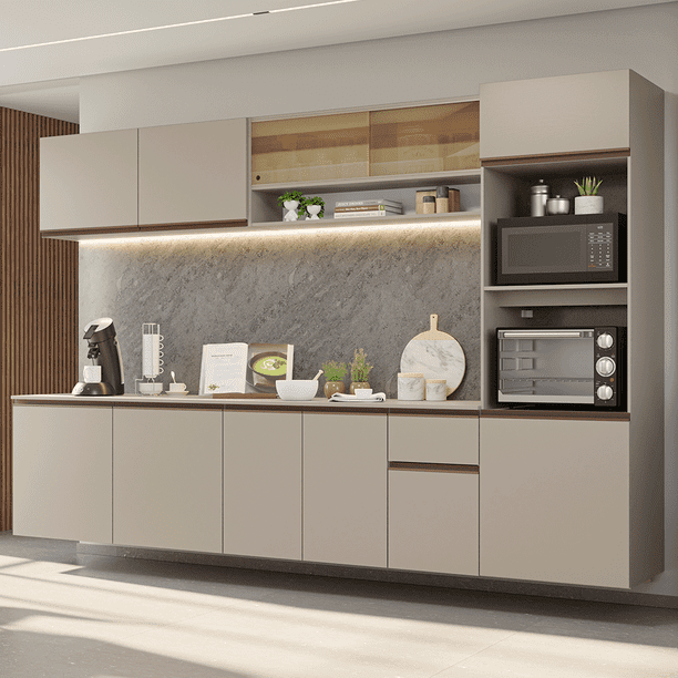 Cocina Integral Completa Modular Madesa Nice 300cm Crema 04
