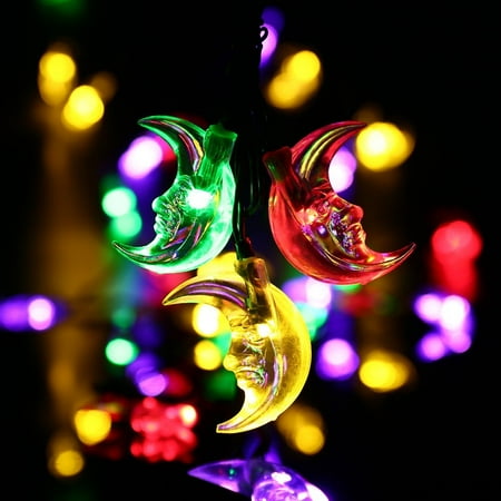 Qedertek Solar Garlands String Lights Moon 30 LED Fairy light Decorations for Party,Brithday ...