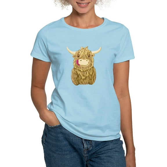 CafePress - Happy Highland Cow T Shirt - Women's Classic T-Shirt