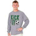thumbnail image 4 of Athletic Soccer Fan Kick It Goal Men's Long Sleeve Tee T Shirt Brisco Brands S, 4 of 6