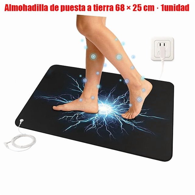 Almohadilla de conexión a tierra para hogar y oficina – Tamaños 25×68cm, con cable de 4.5 m, disponible en 1 o 2 unidades