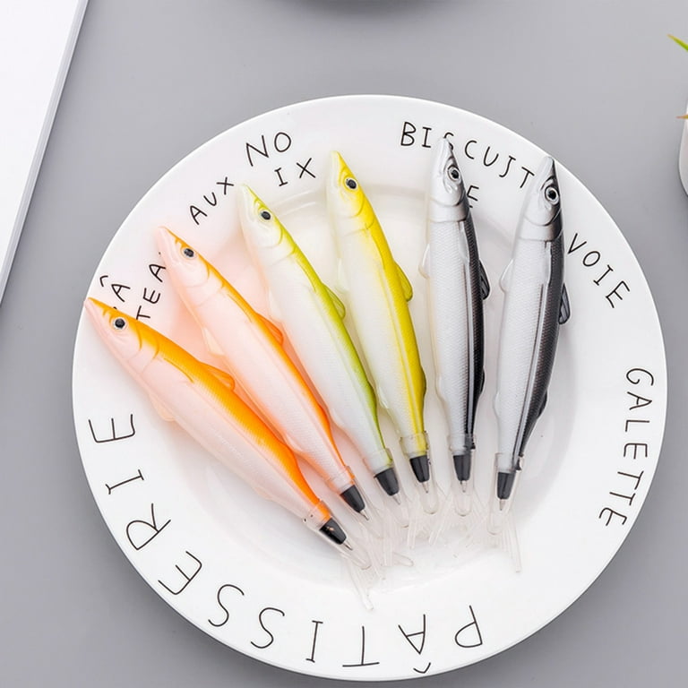 JOLIXIEYE Realistic Fish Ballpoint Pen Cute Plastic 14.5cm Fishing Black  Gel Ink Pen for School Office Student Kids 