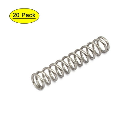 

0.8mmx6mmx30mm 304 Stainless Steel Compression Springs Silver Tone 20pcs