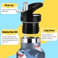 thumbnail image 3 of Shark Pattern Sport Water Bottle for Kids Insulated with Straw for School Outdoor Daily Use, 3 of 6