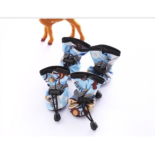 4pcs Water-Resistant Dog Shoes for Small Dogs - Protect Paws from Dirt, Snow, and Ice