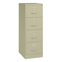 Hirsh 25" Deep 4 Drawer Legal Width Metal Vertical File Cabinet, Commercial Grade, Putty