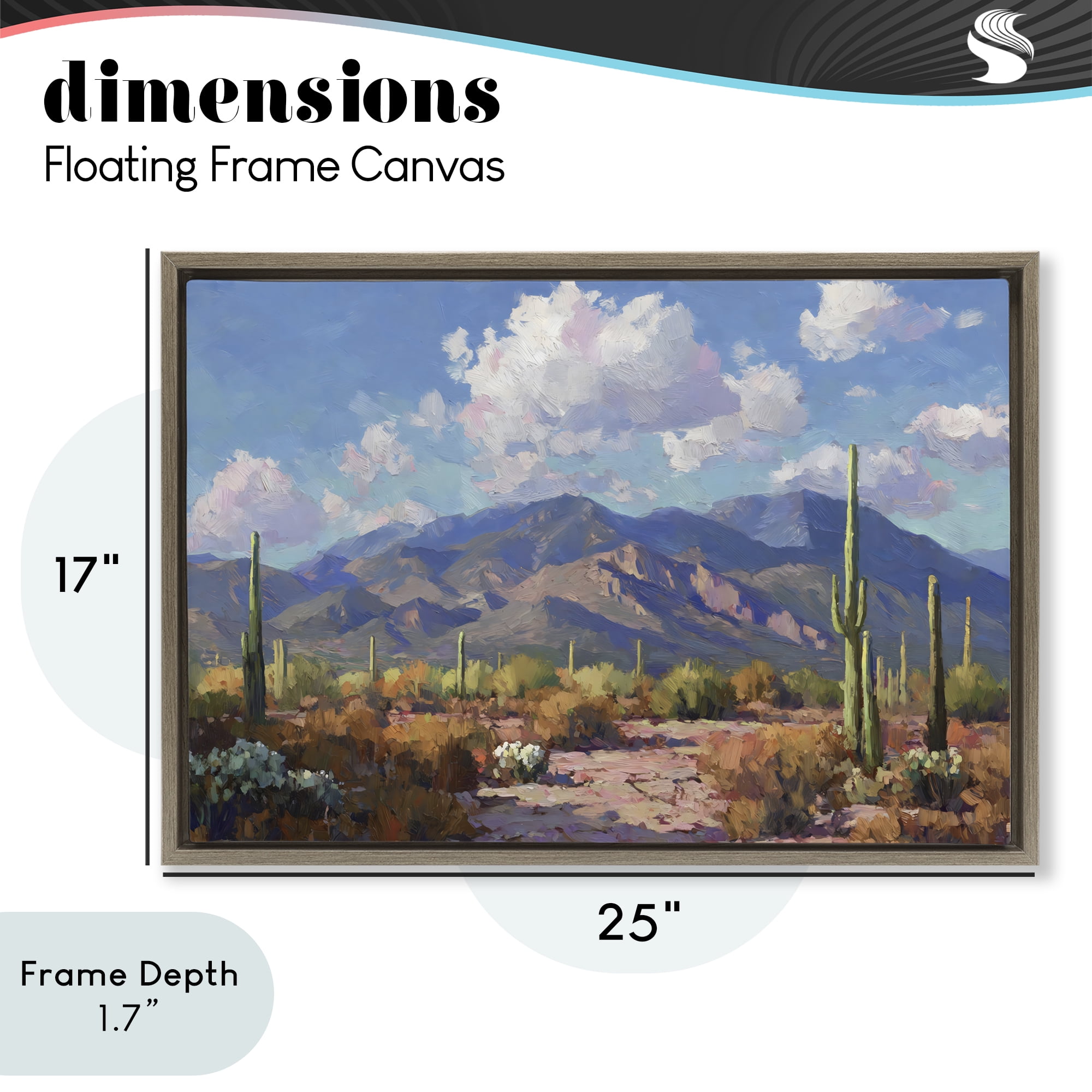 Stupell Industries Desert Mountains at Sunset Glow Brown Framed Floater Canvas Wall Art, design by Gina Kelly