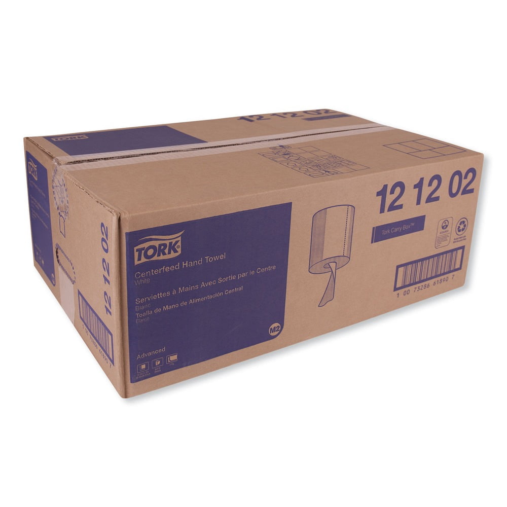 Tork Molnlycke 121202 Soft Centerfeed Hand Towel, 7.8 in Dia x 599.83 ft L x 8-1/4 in W Roll, 610, Recycled Fiber/Paper