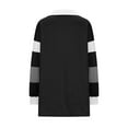 thumbnail image 6 of hxobax Women Oversized Sweatshirts Color Block Long Sleeve Pullover Fall Collared Shirts Slit Jumper, 6 of 7