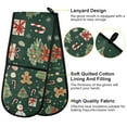 thumbnail image 2 of Yayeee Double Oven Mitt Kitchen Heat Resistant Baking 35" x7" Quilted Glove, Green Christmas Trees, 2 of 6