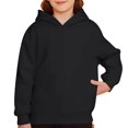 thumbnail image 3 of Hessimy Zip Up Hoodie Kids Hooded Sweatshirts For Boys Girls Toddlers Hooded Full Zipper Jacket Shirt Boys Hoodies Size 14-16 (Black,11-12 Years), 3 of 8