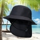 thumbnail image 5 of Sombrero de pescador ligero para surfear con correa para la barbilla, protección para el cuello, ala ancha, sombrero para el sol Negro, 5 of 7
