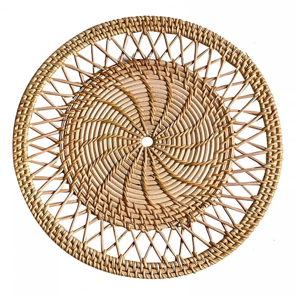 LAMIRO Rattan Wall Basket Boho Round Wicker Woven Baskets Trays Hanging Decor