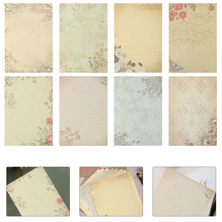 60 Sheets Vintage Floral Stationary with 30 Envelopes, Letter Writing Paper  for Poems, Thank You Notes, Pen Pal, Scrapbook, Calligraphy (6 Designs,  10.2 x 7.25 In) 