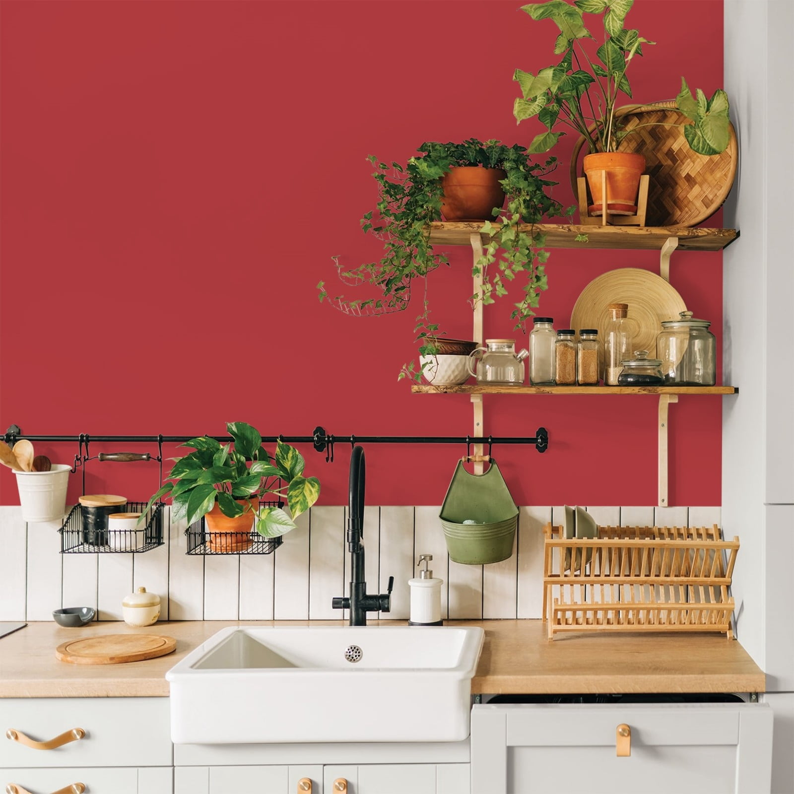 Glidden Glidden Kitchen Bath and Laundry Red Gumball / Red, Eggshell Interior Paint with Primer, 1 Gallon