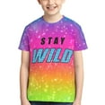 thumbnail image 5 of Ben Azelart Stay Wild Kids T-Shirt 3d Printed Graphic T-Shirts Boys And Girls Short Sleeve Shirts For Youth Kids X-Small, 5 of 7