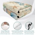 thumbnail image 4 of Queen Quilt Set 90''x96'', Beach Coastal Beige Lightweight Bedspread Coverlet Set with 2 Pillow Shams, Nautical Shell Starfish Coral Summer Breathable All Season Quilt Bedding for Bedroom/Guest Room, 4 of 9