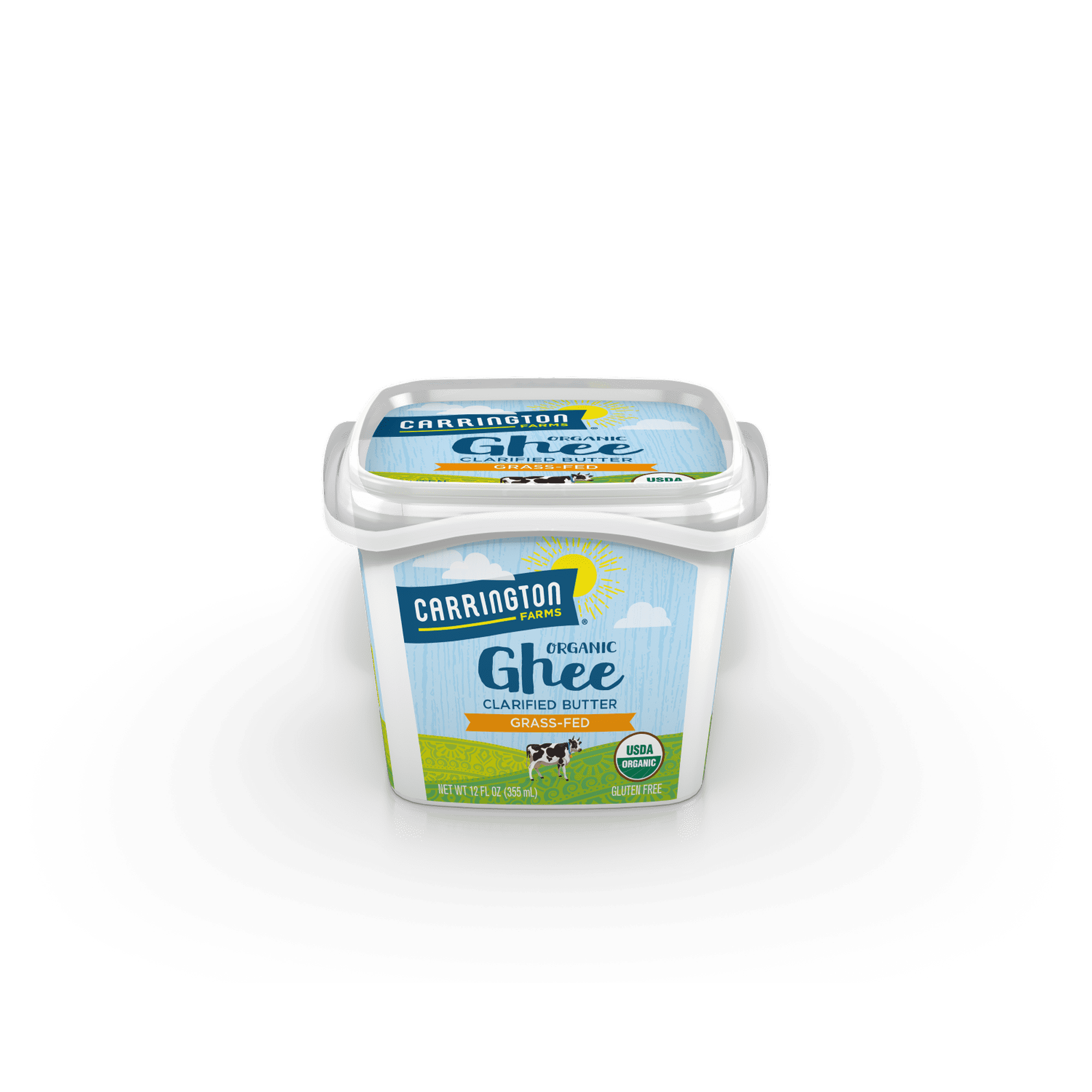 Carrington Farms Organic Ghee Clarified Butter Grass fed Gluten-Free 12 oz Pack Of 6