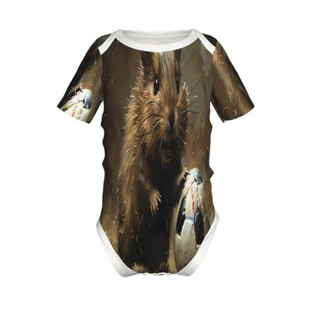

Junzan Football Loving Hamster Print Short-Sleeve Baby Climbing Clothes Bodysuits for Infant One-Piece for Baby Boys & Girls Baby Clothes Baby Romper with Snap Closure-6 Months