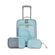 Travelers Club 3-Piece Soft Side Kid's and Junior Rolling Carry-on Luggage Set, Blue Omni