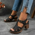 thumbnail image 3 of Womens Platform Dress Sandals Trendy Leather High Heel Ankle Strap Open Toe Ladies Dressy Sandals, 3 of 8