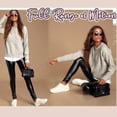 thumbnail image 3 of Fesfesfes Ladies Leather Leggings Light Plush Lined Pant Buttock Slim Women Cropped Pants Sale Items, 3 of 9