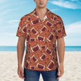 thumbnail image 2 of Pofeuu American Football1 Print Hawaiian Shirt for Men Sleeves Casual Button Down Summer Beach Dress Shirts T-Shirts,Small, 2 of 7