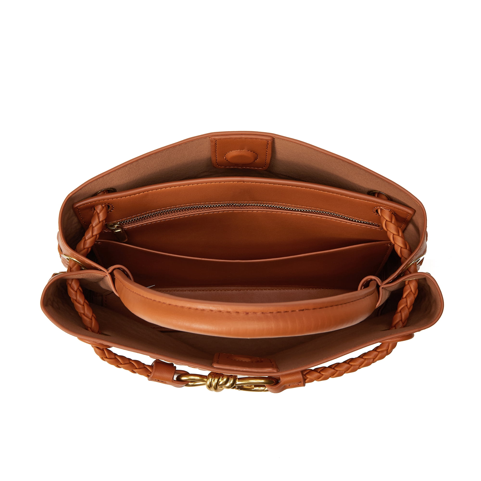 Woven Bags for Women Crossbody Handbag: Vegan Leather Small Tote Purse - Trendy Shoulder Handbags and Purses - Bowknot Satchel Purses (Brown)