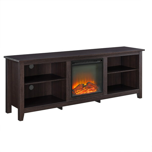 photo Walmart Tv Stands With Fireplaces In Them woven paths open storage fireplace tv stand for tvs up to 80 espresso