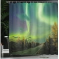 thumbnail image 4 of Ambesonne Surreal Shower Curtain, Nordic Rays of Sun, 69"Wx84"L, Blue Lime and Fern Green, 4 of 5