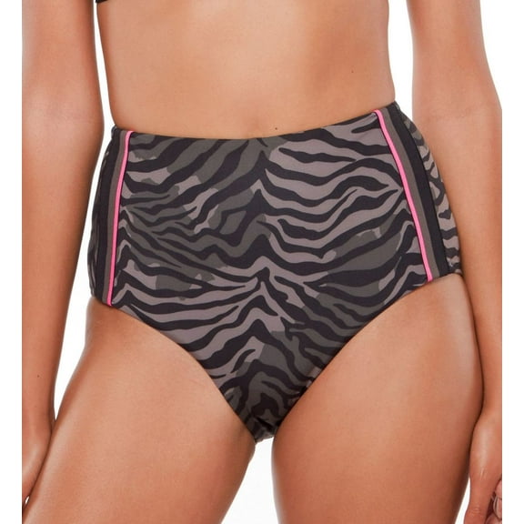 Women's Sanctuary HK21511 Here Kitty Kitty High Rise Swim Bottom (Black XL)