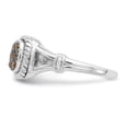 thumbnail image 3 of Sterling Silver Rhodium Plated Champagne & Clear CZ Ring QR7029, 3 of 6
