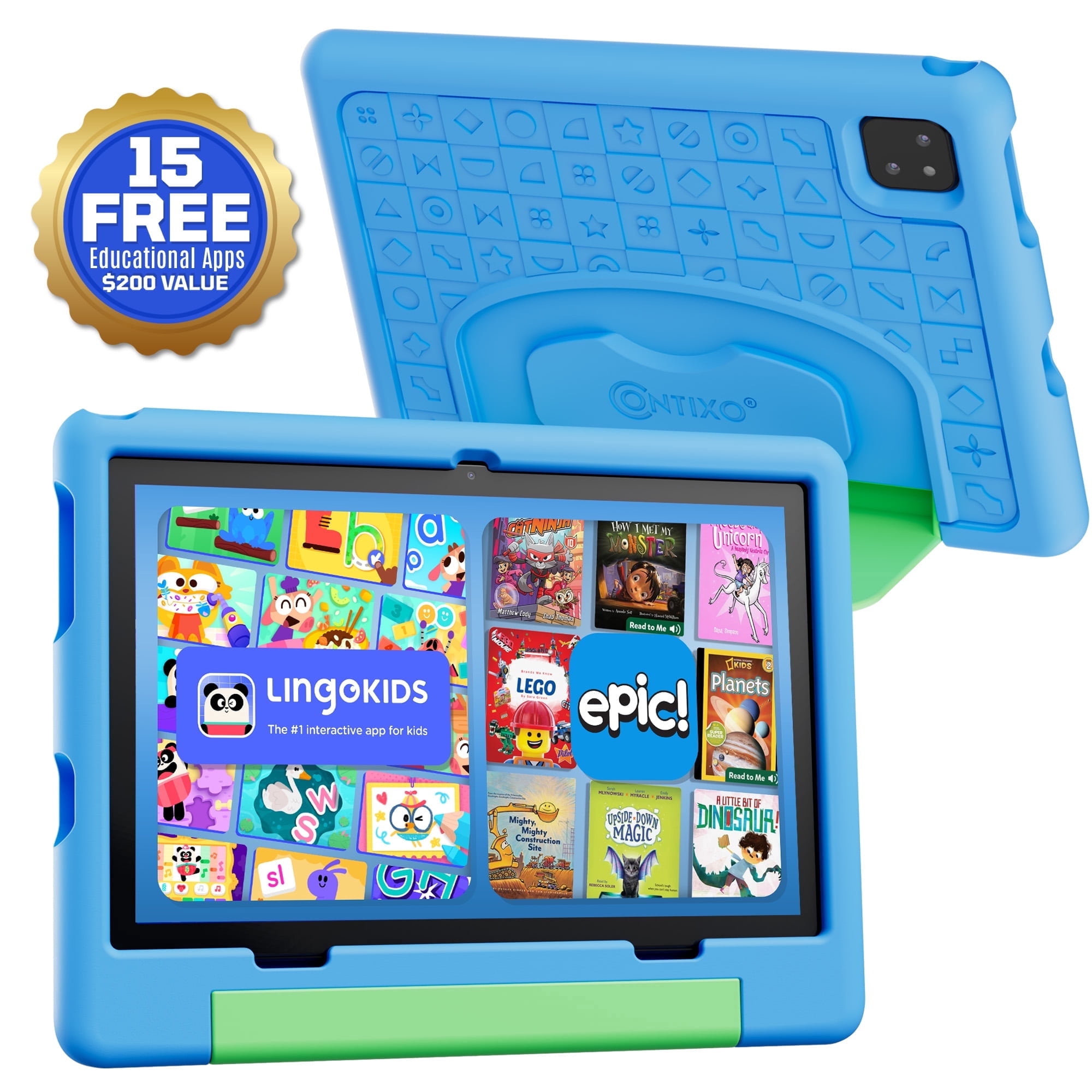 Contixo A10 Kids Tablets 2026 Model, Educational Tablets for Kids with Learning Apps, eBooks, and Tablet Case, 10”, Blue