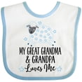 thumbnail image 3 of Inktastic My Great Grandpa and Grandma Love Me Boy Lamb Boys or Girls Baby Bib, 3 of 4