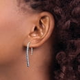 thumbnail image 5 of Auriga 14k White Gold Diamond Sapphire Threader Earrings for Women (L- 1.38 inch, W- 0.08 inch), 5 of 6