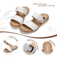 thumbnail image 6 of Littleplum Womens Arch Support Sandals Wide Width Fit Adjustable Strap Slide Platform Casual Summer Beach Shoes, White, Size 7.5, 6 of 11