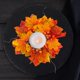 thumbnail image 3 of Corona de Anillo de Vela de Halloween, Corona de Vela de Acción de Gracias, Corona de Anillos de Vela de Otoño para Puerta de Mesa, Fiesta, Decoración Amarillo, 3 of 6