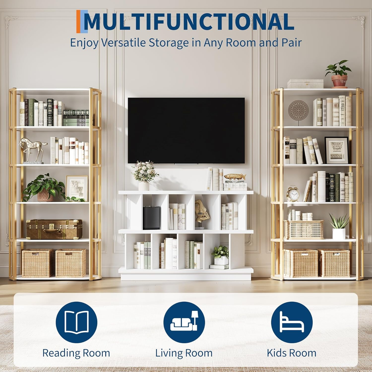 Memoryfield 8 Cube Storage Shelf Organizer, Display Storage Bookcase, Open Cube Bookshelf with 10 Removable Back Panels, for Living Room, Bedroom, Walnut