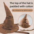thumbnail image 4 of Fashion Witch Wizard Hat Sorting Hat Leather Halloween Party Props Dress Up Hat Men Cosplay Costume Accessories, 4 of 5