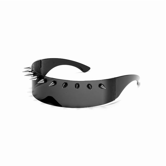 New European and American Cyberpunk Wide-Brimmed Quirky Glasses Trendy Cool Personality Fashion Rivet Sunglasses Party Style
