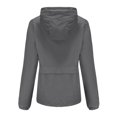 thumbnail image 6 of Womens Anorak Jacket Solid Color Zip Up Pockets Contrast Design Hooded Long Sleeve Outdoor Grey S, 6 of 6