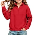 thumbnail image 2 of NAISIBABY Girls' Long Sleeve Sweatshirt, Half-Zip Funnel Neck Loose Pullover Top with Pockets Fall Winter Size 13, 2 of 6