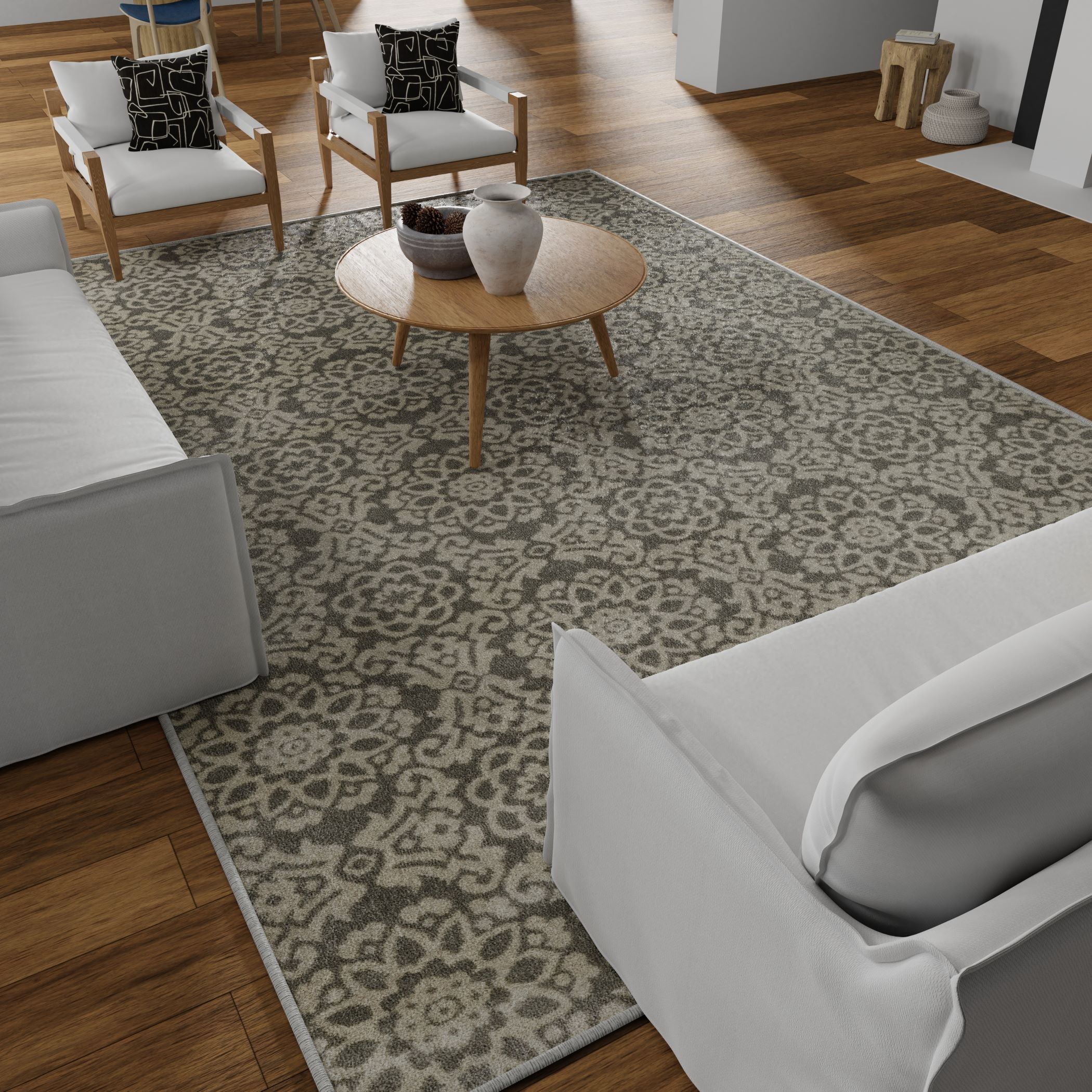 Loomaknoti Celena Alizia 9' x 12' Beige Floral Indoor Polypropylene Area rug