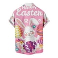 thumbnail image 4 of Lolmot Easter Shirts for Men Funny Hawaiian Short Sleeve Shirts Bunny Carrot Printed Button Up Shirts Casual Pocket Loose Beach Sweatshirts, 4 of 5