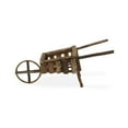 thumbnail image 4 of 22" Brown Contemporary Decorative Wooden Wheelbarrow Tabletop Decor, 4 of 6