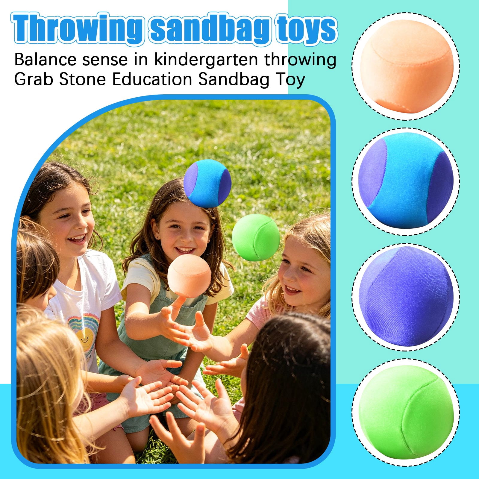 LEJHVAQK 4Pc 1.97in Sticky Balls Replacement Soft Juggling Balls Fabric Bean Bags for Target Throwing Game Toss Games Beginners Sensory Outdoor Yard Camping Travel Toys