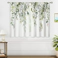thumbnail image 4 of Farmhouse Eucalyptus Botanical Small Kitchen Curtains Rustic Leaves Window Treatment Wooden Floral Sage Mint Green Cafe Short Curtains for Bathroom Dining Tier Treatment Drapes 27.5x39 inch, 4 of 6